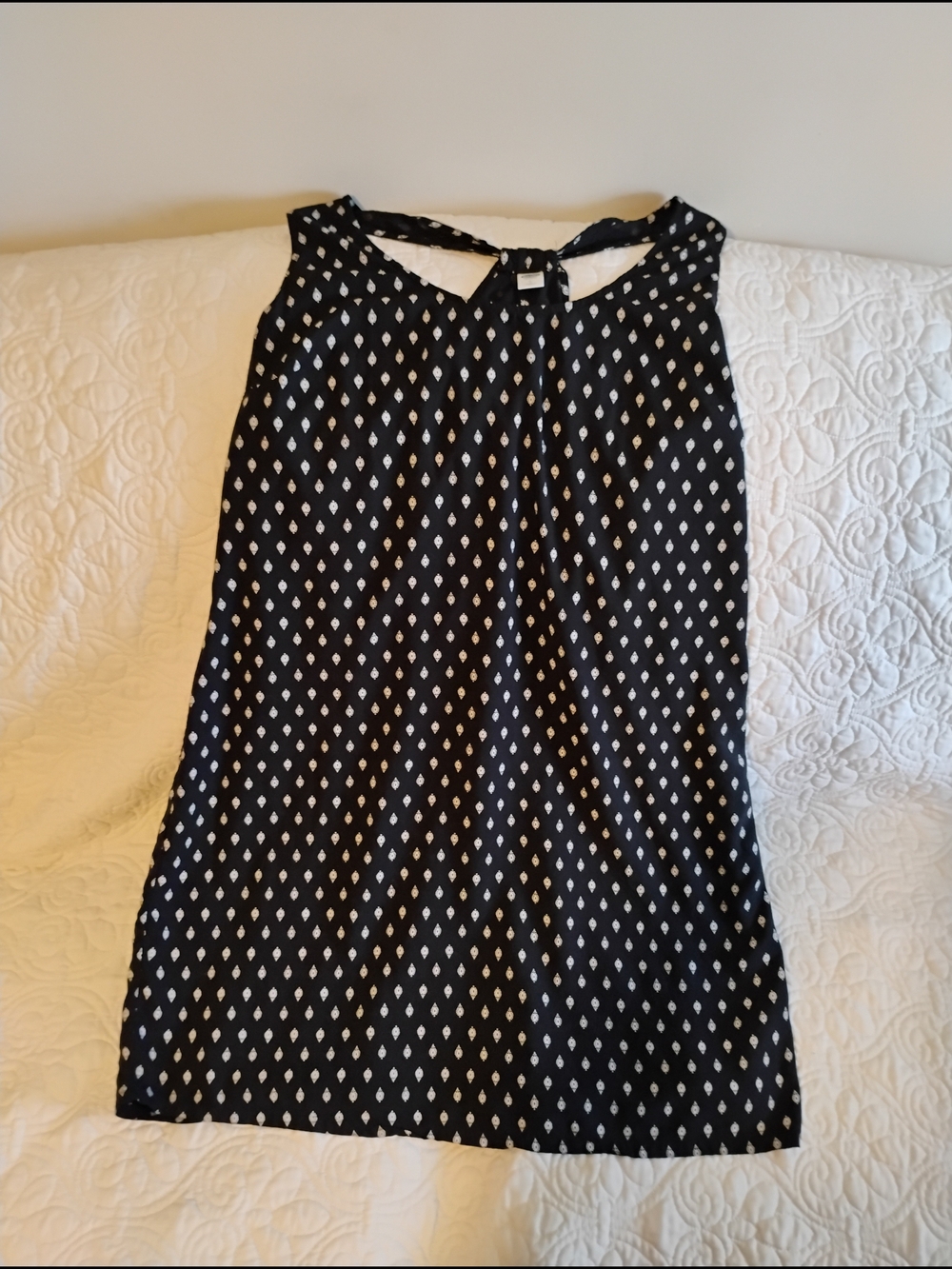 Old Navy Black Midi Skirt with White Diamond Motif LG